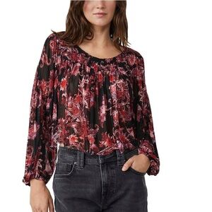 NWT Free People Up For Anything Western Floral Sheer Top